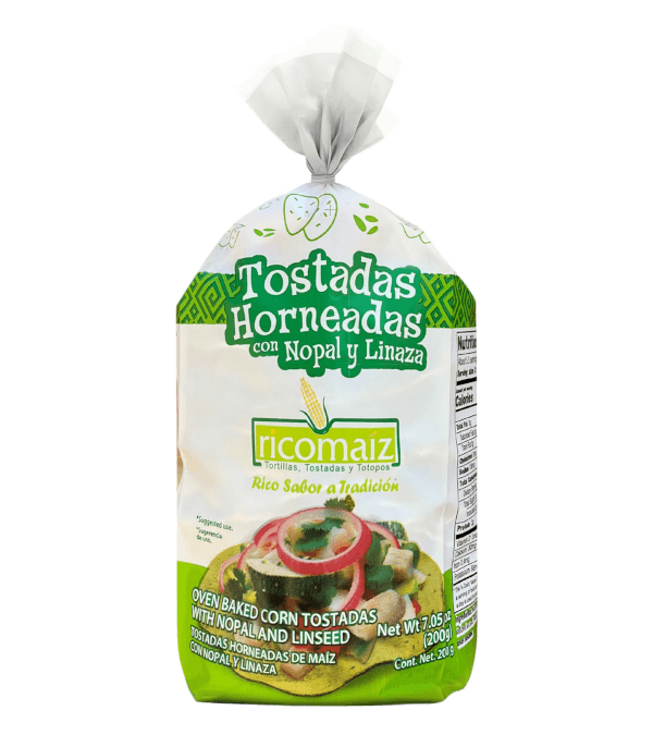 Tostadas horneadas nopal y linaza